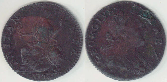 1773 Great Britain Half Penny (EF) A001687